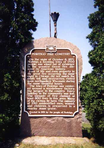 Peshtigo  Fire Historical Marker
